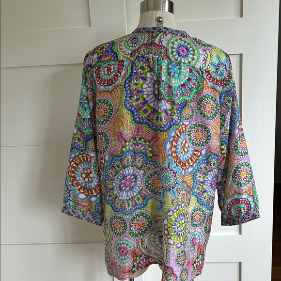 JOHNNY WAS- silk floral LEENA tunic top - Picture 6 of 11